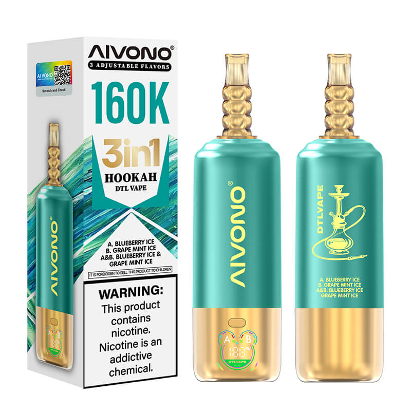 Aivono 160000 Puffs 3in1 Hookah DTL Disposable Vape