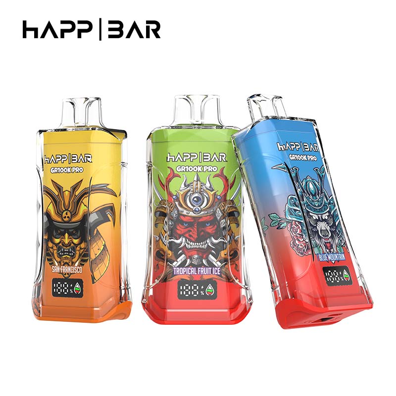 disposable vapes san francisco HAPP BAR GR100K PRO Vape 100000 Puffs E-cigarettes LED Pods Amber,2PCS 3