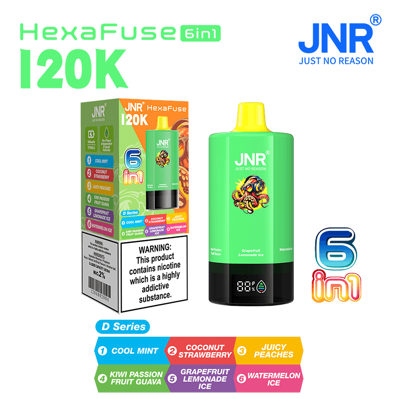 JNR HexaFuse 120000 Puffs 6in1 Disposable Vape