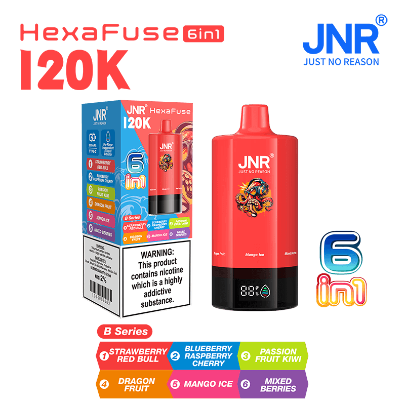 JNR HexaFuse 120000 Puffs 6in1 Disposable Vape