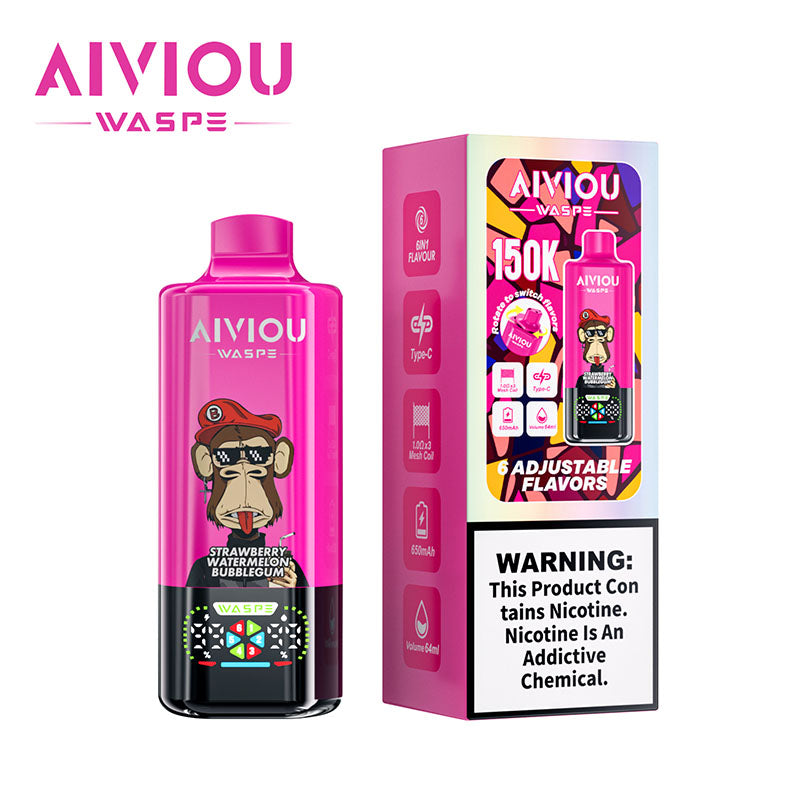 Waspe Aiviou 150000 Puffs 6 Flavors Disposable Vape 150K E-cigarettes