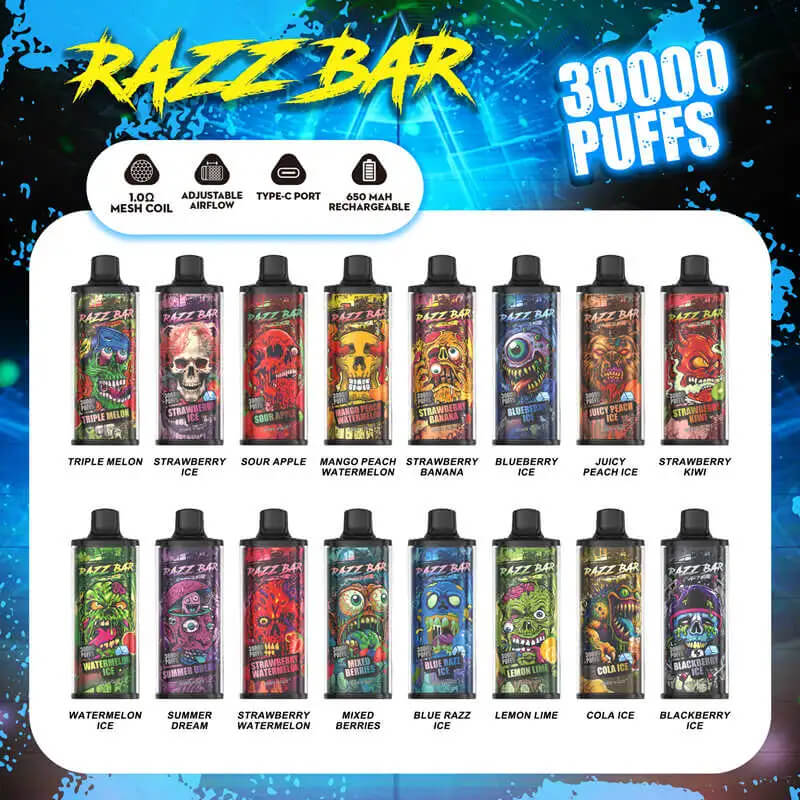 Razz Bar 30000 Puffs Disposable Vape 30K Vape Kit - Vapepenkit Razz Bar 30000 Puffs Disposable Vape 30K Vape Kit - Vapepenkit