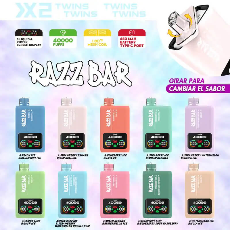 Razz Bar 40000 Double Flavors Disposable Vape 40K Vaping - Vapepenkit